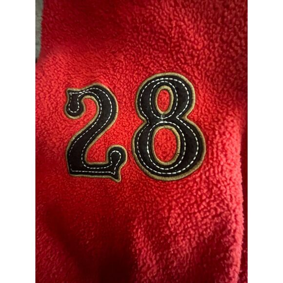 Disney Mickey Mouse Red Gray Hoodie Fleece Pullover 28 Logo Unisex L - Picture 8 of 11